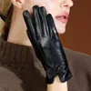 Gants en cuir véritable de mode pour femmes en gros doublure en peluche gants chauds pour écran toudh hiver telefingers NS04