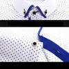 Heren jurk shirts ontwerper casual slim fit lange mouw zakelijke shirt mannelijke dot print herfst formele katoenen shirts mannen nieuw merk1