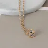 Exquisite 18K Goud Verzilverd Kubieke Zirkonial Crystal Cube Ketting voor Vrouwen Vriendin Dames Bruids Bruiloft Sieraden Valentijnsdag Gift Groothandel Prijs