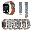 الكرتون حقيقي جلد طبيعي حزام الذكية watchband ل أبل ووتش العصابات سوار iwatch 3 4 5 SE 6 سلسلة 38 ملليمتر 40 ملليمتر 42 ملليمتر 44 ملليمتر