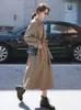 Brand New England Style Women Trench Coat Long Breisted With Belt Office Lady Duster Casat Feminino Cloak Roupos de outono T200828