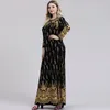 Этническая одежда размера макси, женское мусульманское платье с длинными рукавами и круглым вырезом, исламская одежда, турецкая арабская скромная одежда, свободная повседневная Абая 5216L