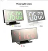 Réveil numérique LED Miroir Horloge Multifonction Snooze Affichage Temps Nuit LCD Table Lumineuse Bureau Reloj Despertador Câble USB LJ200827