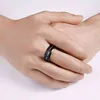 Модное мужское черное матовое вольфрамовое обручальное кольцо 8 мм с радужной канавкой и скошенными краями, обручальные украшения из нержавеющей стали для мужчин331x