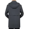 Casual Hommes Hiver Parka Mi-Longueur 2 Couleurs Chaud Veste Outwear Coupe-Vent Manteau À Capuche Taille L-4XL 201209