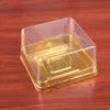 Novos porta-cupcakes 100pcs50sets 5 8 5 8 4 cm Mini Size Clear Plastic Cake boxes Muffin Container Food Gift Packaging Su270k