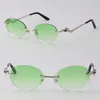 Neues Modell, das modische Metall-Leopard-Serie, randlose Sonnenbrille, UV400-Schutz, 18 Karat Gold, männliche und weibliche Sonnenbrille, Schild Ret6987488, verkauft
