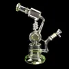 Bongs Recycler Glas Bong vattenpipa Oil Rig 13" vattenpipa Birdcage Big Bubbler Mobius Matrix Sidovagnsbägare Heady 14mm skål Tre färger