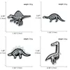 Skull Skull Dinosaur Szkielet Bról Bról Pins 12pcs Zestaw Zabawny zwierzęcy ze stopu farba Emalia Men039s Brawochy Małe ubrania Jewel3080908