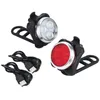 Nowe Akumulator LED Światła Rowerowe Front and Ogon Set 4 Tryby Rechargeable Night Lights Wodoodporne silikonowe światło rowerowe z czerwonym światłem