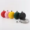 Circular Stainless Steel Hip Flask Man Portable Flagon Simplicity Pure Color Wine Pot New Pattern Fashion 12 5gca J1