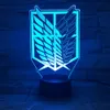 1piece 7 Colors Lamp Anime Attack on Titan Wings of Liberty 3D Light Touch LED Lamp USB or 3AA Batteryoperated Lamp Kids Gift 2010185x