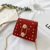 Moda Kids Bolsas Lady Style Girls Rivet Bag One-ombro PU METAL Chain Messenger Bag Women Mini Lipstick Purse C65552594354