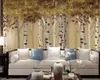 3Dフォレストの壁紙モダンな森の大きな木のソファーテレビの背景の壁の壁画HDの優れたインテリア装飾3 dの壁紙