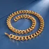 Koele geschenken 12mm breed 24 inch goud / zwart roestvrij staal Cubaanse Curb Chain Link Ketting Hiphop Heren Jongens Sieraden