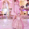 2021 Ny Moder Och Dotter Flower Girl Dresses Lace Lovely For Weddings Kortärmade Kullar Tjejer Pageant Dress Kids Baby Communion Gowns