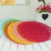 6st Paper Rope Mesh Round Table Placemats Hem Kök Xmas Kids DIY Dekoration Pads 38 * 38cm 201123