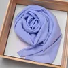 Écharpe malaisienne en mousseline de soie haut de gamme Wrap uni/couleur unie femmes musulmanes Hijab foulard été islamique Long châle Pashmina 180x70cm