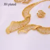 Jewelry sets Dubai gold color African bridal wedding party gifts for women Nigeria Necklace Bracelet Earrings ring set jewellery 201222