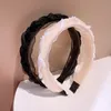 Koreansk version av Retro Style Crystal Rice Pearl Chain Organza Twist Braid Hair Band Headband Hairpin Head Smycken