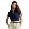 Polo femme t-shirt femme été classique décontracté haut à manches courtes multi-boutons revers t-shirt petit cheval multicolore Sli207S