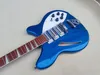 High quality electric guitar, blue paint, high quality electronic instrument, assurance, free delivery