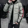 Fashion Fit Hooded Men Parkas Slim Solid Color Mens Coat Casual Thick Windbreakers Winter Outwear Male Cotton Padded 12 201127