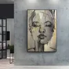 Seksi kadınlar yüz altın çıplak figür posterler tuval boyama duvar sanat resimleri posterler ve baskılar oturma odası için duvar dekorasyon