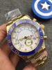 Classic Automatic Gold Mechanical Watch Storlek 44mm Roterande keramisk ring Automatisk lindningsrörelse 316 Fine Steel Watchband Mäns Sport Mec