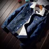 Moda homens grosso jaqueta jaqueta de inverno masculino mais veludo denim jaqueta engrossar casaco de algodão macho casual casual fit outwear 20116