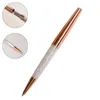 12st /Lot Rose Gold /Silver Pen Fine Black Ink Crystal Ballpoint Ring Wedding Office Metal Roller Ball Gi1ballpoint Pennor