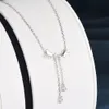 Loioloy 925 Sterling Silver Butterfly Shaped Gold Color Charm Tassel Necklace Wholesale For Women Q0531