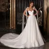 Mode Satin Tulle Bröllopsklänning 2021 Boho Sweetheart Ärmlös A-Line Lace Up Princess Vestido de Novia Bridal Gown
