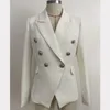 Hoge kwaliteit nieuwste mode 2020 Designer Blazer Women S Silver Lion Buttons Dubbele borsten Blazer Jacket LJ201021