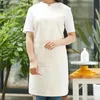 Long White Gray Canvas Crafting Painting Apron Artist Drawer Painter Smock Carpenter Potter Gardener Wood Worker Work Wear LJ200815