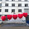 Iluminación colgante personalizada, globo de corazón inflable rojo, modelo de corazón LED soplado de aire gigante para decoración del Día de San Valentín