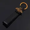 Bee Leather Metal Luxury Keychain Auto Car Midjan Keychains Black Red Leather Bee Luxury Keyrings Key Chain Keyholder19400396