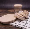 Couvercles de bocaux Mason en bois 8 tailles Organisation de stockage de cuisine environnementale Bouchons de bouteilles en bois réutilisables avec anneau en silicone Couvercle d'étanchéité en verre Couvercle anti-poussière