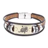 Braccialetti avvolgenti multistrato in pelle ID 12 Constell Oroscopo segno Bracciale Bangle Polsino per donna uomo Gioielli moda Will e Sandy regalo