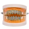 Silvergold Color Iced Out 1414 Gold Grillz Crystal Jewelry Accessories Top Bottom Grills Teeths Body Smycken Hip Hop Bling Cubic Z8659586