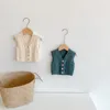 Ins Baby Kids Clothing Sweater Vest Vneck編み豊かなカラーカーディガンセーター100％コットンブティックガールボーイ春秋セーター