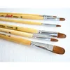 6 Pz / set lingua picco capelli donnola colore naturale betulla Pole fila penna materiali per pittura d'arte Set pennello per pittura a olio rifornimenti di arte 201226