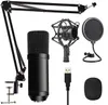 Kit de microphone capacitif, microphone à condensateur, jeu en direct et enregistrement de chansons K en direct, meilleur choix (MKF-blanc)