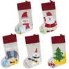 Jullinnan Stocking Santa Xmas Tree Hanging Socks Xmas Kids Gifts förvaringspåsar Julgran hänge presentpåse grossist