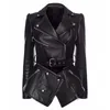 ALTA QUALITÀ Più nuovo Fashion Runway Designer Jacket Women's Lower Edge Cerniere staccabili Cappotto in ecopelle 201226