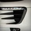 Tillbehör för Porsche Macan 2014-2020 kolfiber främre strålkastare ögonbrynen trimremsor yttre modifierade klistermärken bilstyling312h
