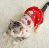 ПЭТ Одежда щенок Кошка Одежда против волос Осень / зима Теплая и дышащая клубничный свитер питомца GD1047