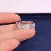 New V Gold Gypsophila ring Full Diamond High Carbon Diamond Love Ring Three Row Diamond Couple Ring Net Celebrity Model239Q