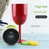 Gobelets de 10 oz en acier inoxydable, verre à double paroi, verre à vin, verres à cocktail sous vide avec couvercle anti-fuite, tasse de fête du festival