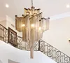 Modern Luxury Pendant Lights Hotel Hall Castle Stair Chain Fringed Pendant Hanging Light Home Dining Room Hotel Hall Decoration
